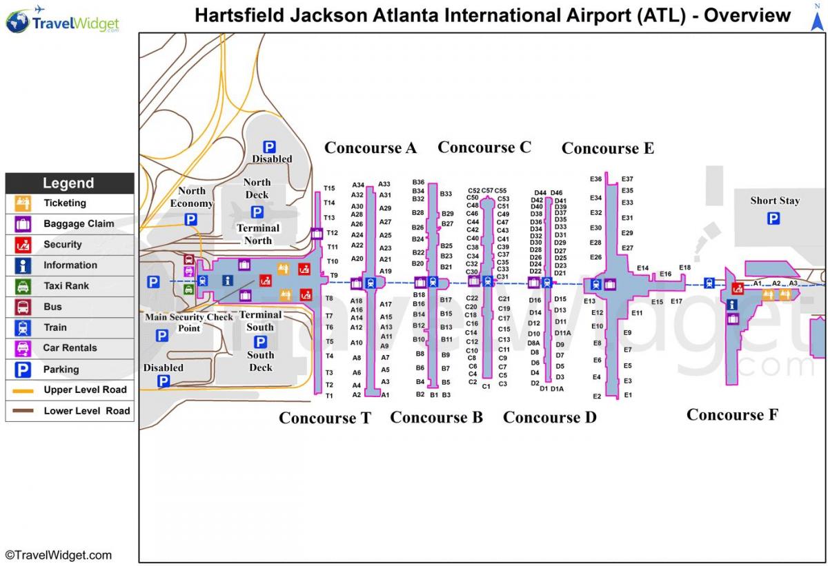 Атланта, міжнародний термінал карті