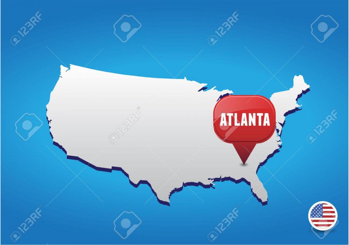 Атланта на карті США