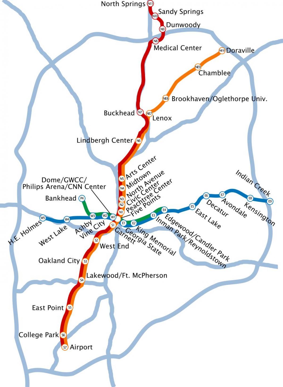 карта метро Атланти