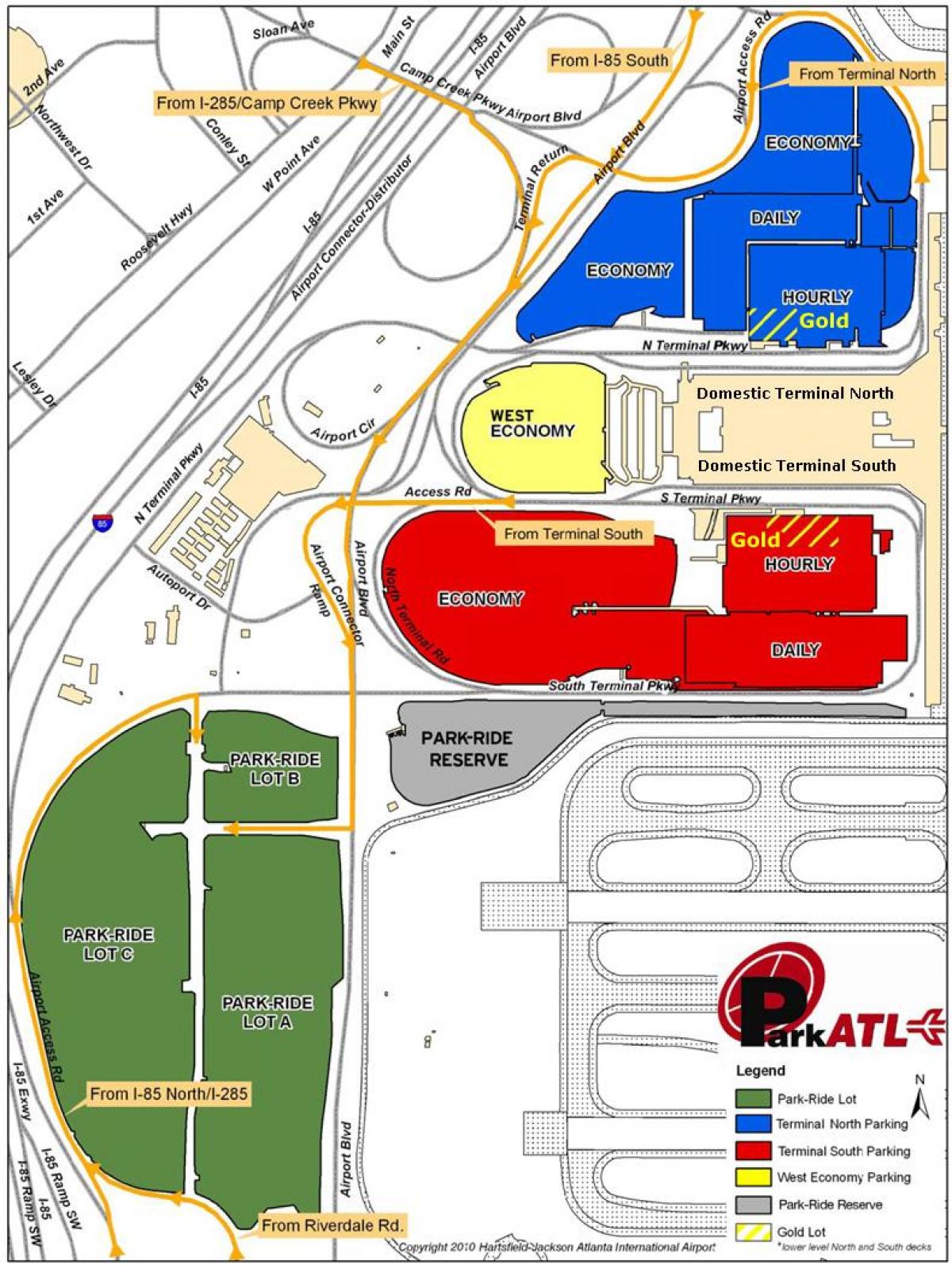 Атланта карта парковок аеропорт Хартсфілд