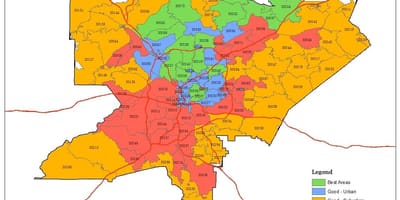 Карта ЗІП-код Атланти